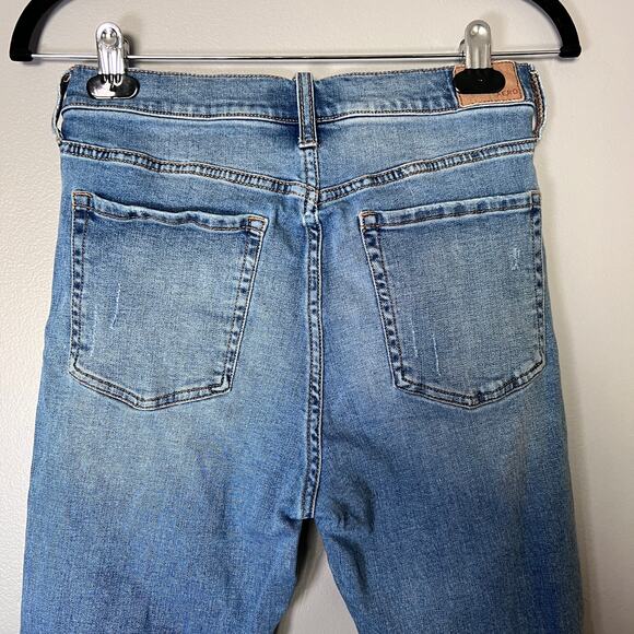 Aéropostale Cheeky Jegging Women’s Size 8 Blue Distressed Skinny Jeans Raw Hem - Picture 7 of 11